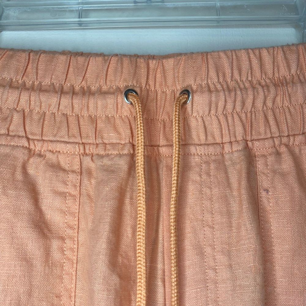 ATHLETA woman's size 10 Cabo linen peach drawstring jogger lightweight pants - Picture 5 of 13